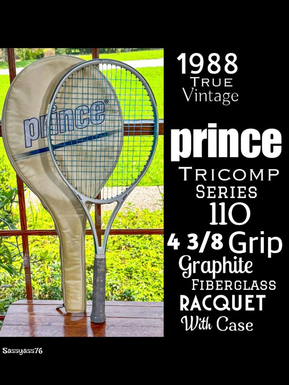 🆕VTG▪️PRINCE▪️1988 Tricomp Series 100 4 3/8 Grip Graphite Fiberglass Racquet